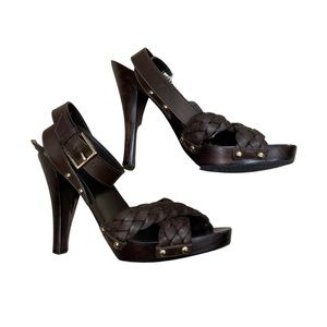 GUCCI LIFFORD COCOA HEEL/SANDAL